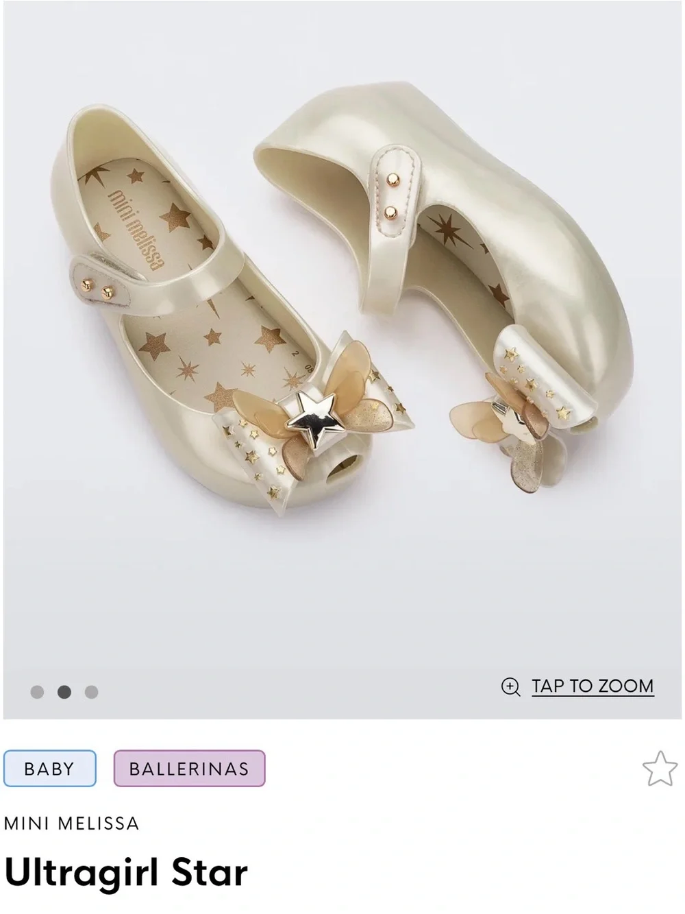 Mini Melissa Ultragirl Star Ballerina in Pearl